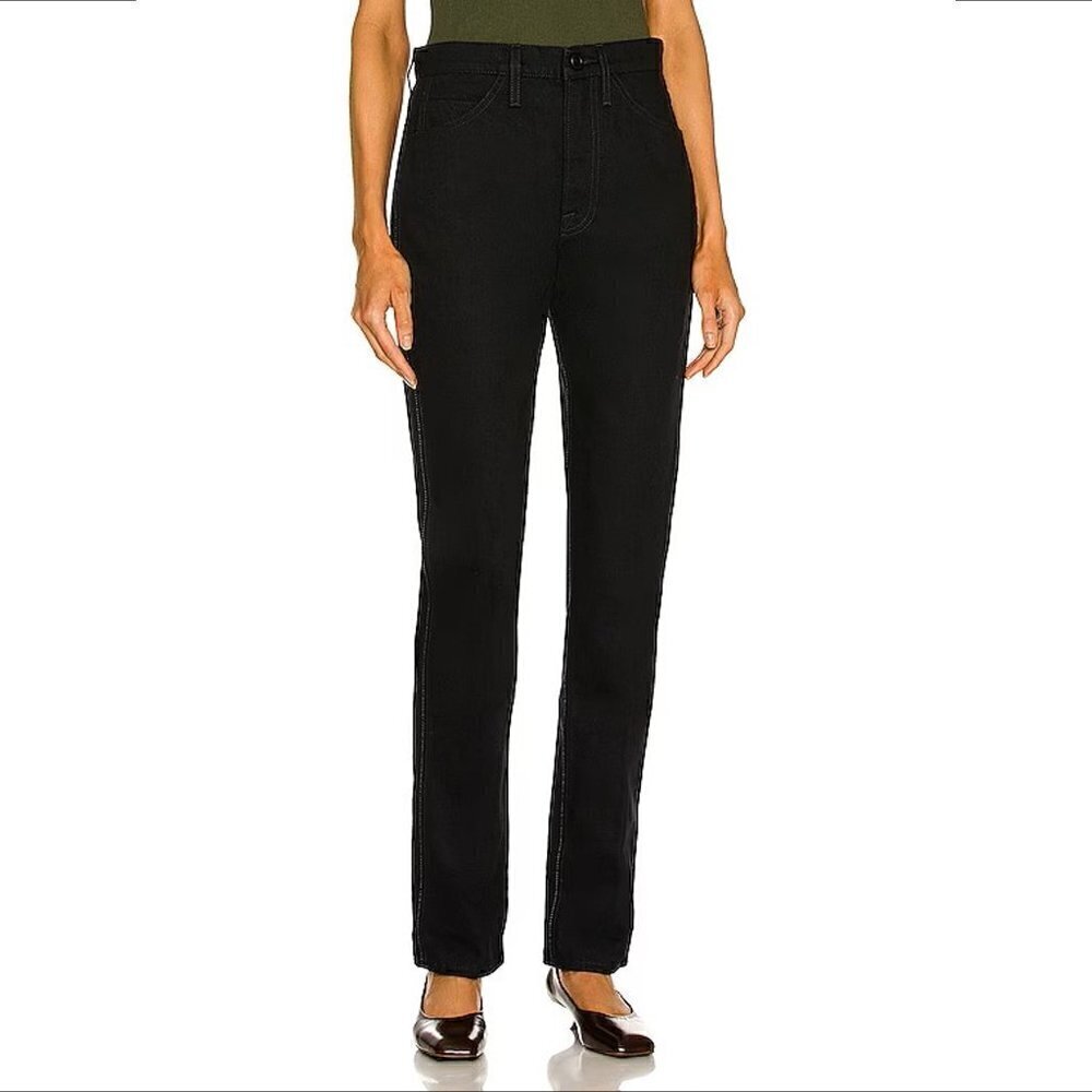 Frame Le Italien True Straight jeans vintage black Noir high waist women new 25